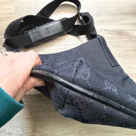 Gucci Black Monogram Messenger Bag
